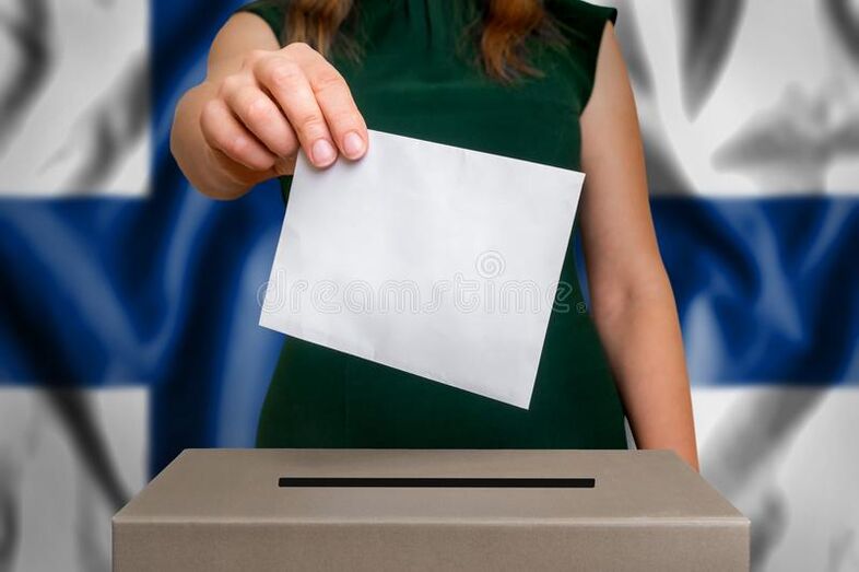 Election-finland-voting-ballot-box-hand-woman-putting-her-vote-flag-background-101908155