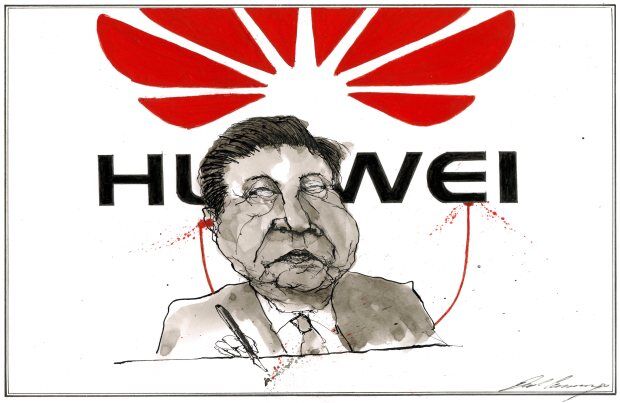 HUAWEI-Dale-Cummings-Canada-PoliticalCartoons.com_